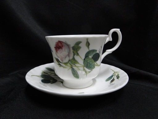 Roy Kirkham, White w/ Redoute Roses: Cup & Saucer Set (s), 2 7/8", No Gold Trim