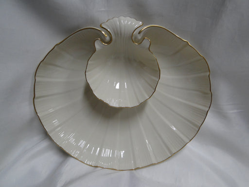 Lenox Aegean, Ivory, Seashell Shaped, Gold: 1-Piece Chip & Dip Tray, 12"