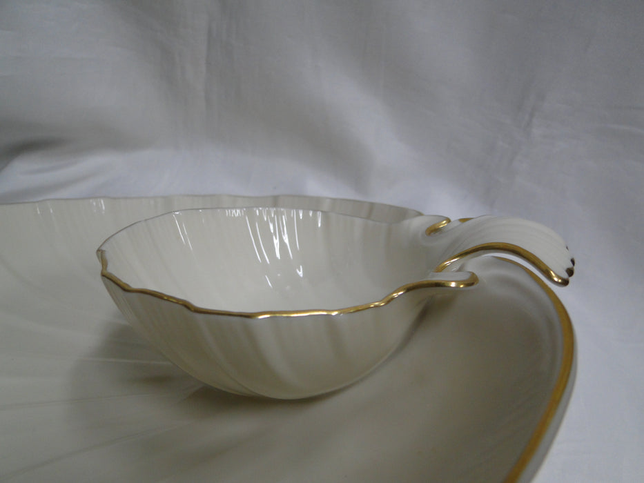 Lenox Aegean, Ivory, Seashell Shaped, Gold: 1-Piece Chip & Dip Tray, 12"