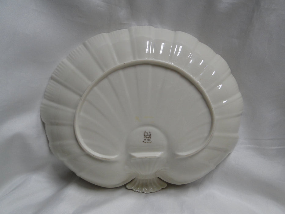 Lenox Aegean, Ivory, Seashell Shaped, Gold: 1-Piece Chip & Dip Tray, 12"