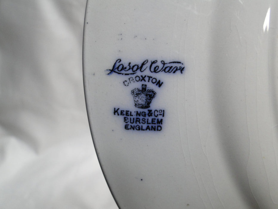 Keeling Croxton, Flow Blue, Antique: Luncheon Plate (s), 9 1/2", Crazing