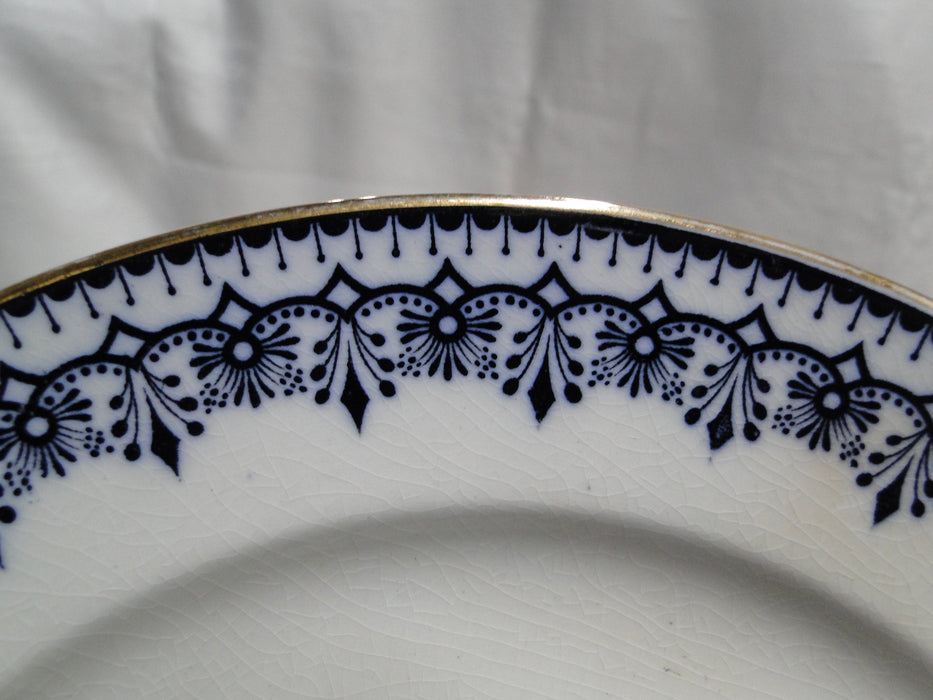 Keeling Croxton, Flow Blue, Antique: Luncheon Plate (s), 9 1/2", Crazing