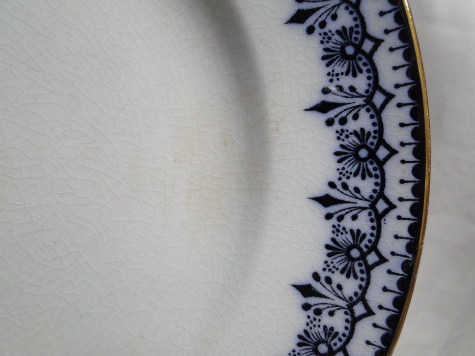 Keeling Croxton, Flow Blue, Antique: Luncheon Plate (s), 9 1/2", Crazing