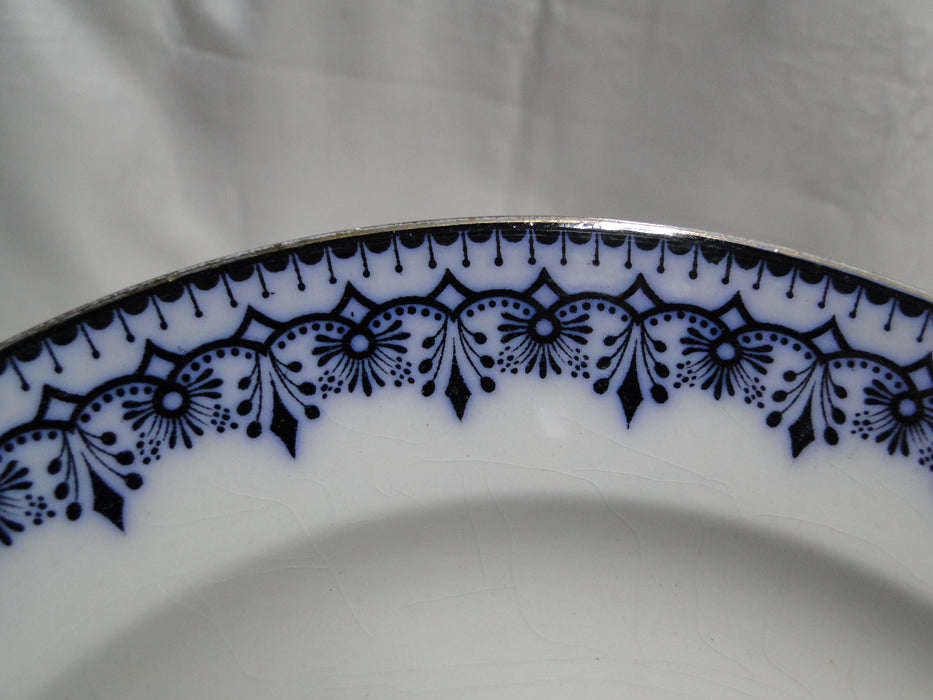 Keeling Croxton, Flow Blue, Antique: Luncheon Plate (s), 9 1/2", Crazing