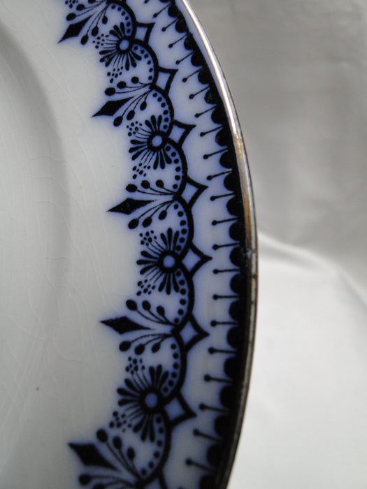 Keeling Croxton, Flow Blue, Antique: Luncheon Plate (s), 9 1/2", Crazing