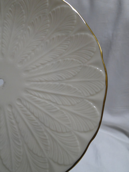 Lenox Greenfield, Ivory, Embossed Feathers: Two Tiered Serving Tray, 9 1/2"