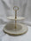 Lenox Greenfield, Ivory, Embossed Feathers: Two Tiered Serving Tray, 9 1/2"