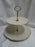Lenox Greenfield, Ivory, Embossed Feathers: Two Tiered Serving Tray, 9 1/2"