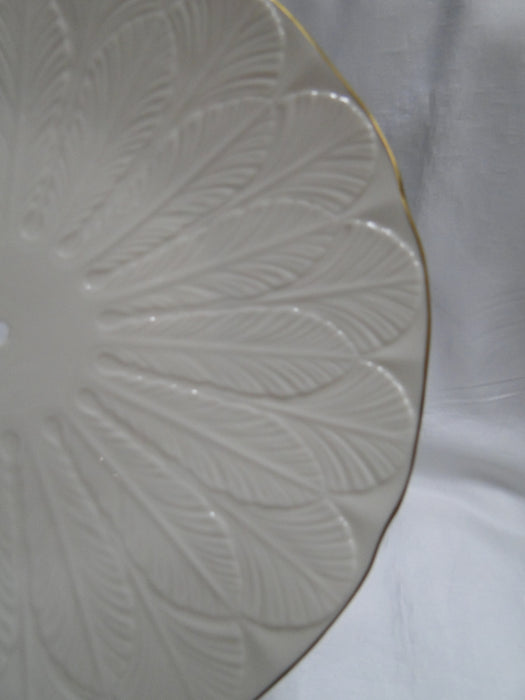 Lenox Greenfield, Ivory, Embossed Feathers: Two Tiered Serving Tray, 9 1/2"