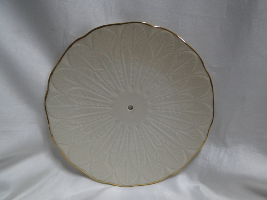 Lenox Greenfield, Ivory, Embossed Feathers: Two Tiered Serving Tray, 9 1/2"