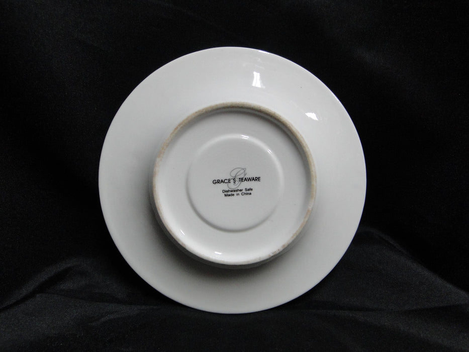 Grace's Teaware Colored Band: Red Cup & Saucer Set (s), 2 1/4" Tall