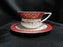 Grace's Teaware Colored Band: Red Cup & Saucer Set (s), 2 1/4" Tall
