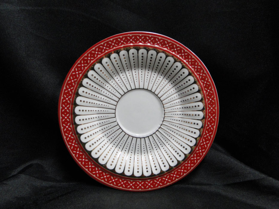 Grace's Teaware Colored Band: Red Cup & Saucer Set (s), 2 1/4" Tall