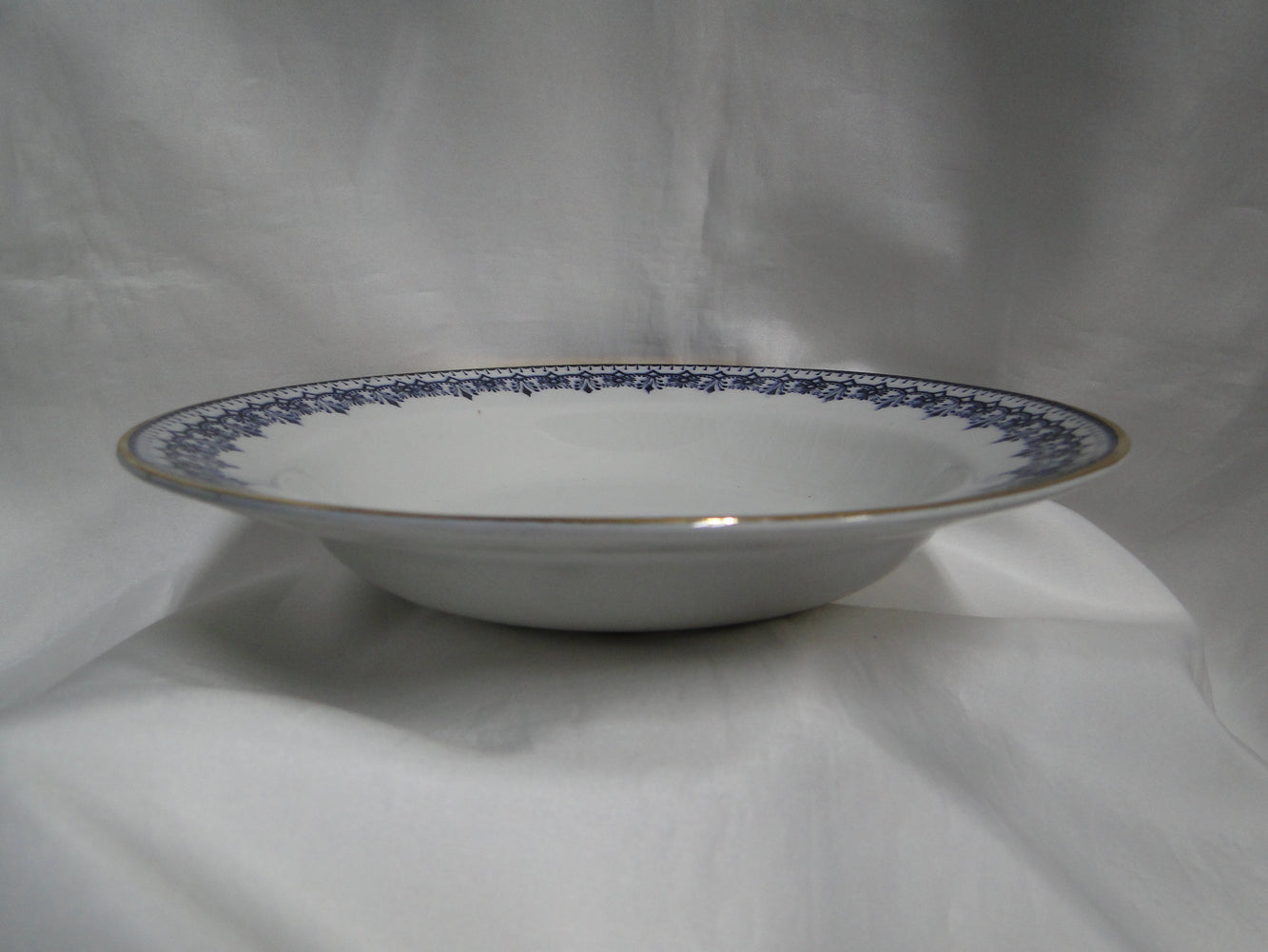 Keeling Croxton, Flow Blue, Antique: Rim Soup Bowl (s), 9 1/2", Crazing