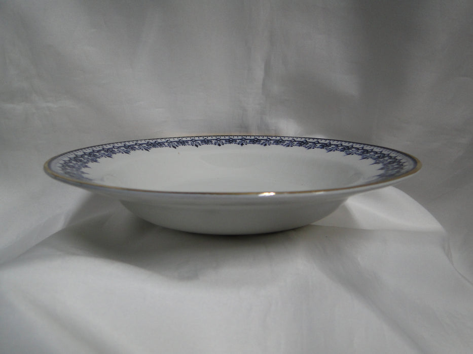 Keeling Croxton, Flow Blue, Antique: Rim Soup Bowl (s), 9 1/2", Crazing