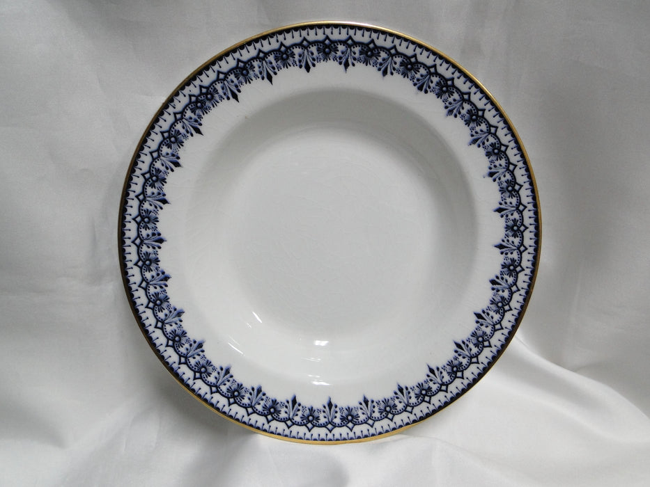 Keeling Croxton, Flow Blue, Antique: Rim Soup Bowl (s), 9 1/2", Crazing