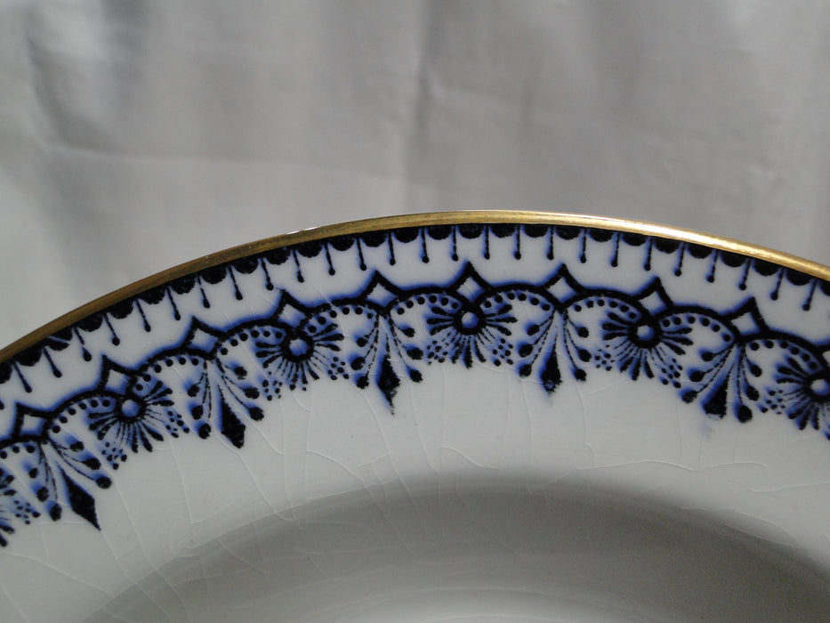 Keeling Croxton, Flow Blue, Antique: Rim Soup Bowl (s), 9 1/2", Crazing