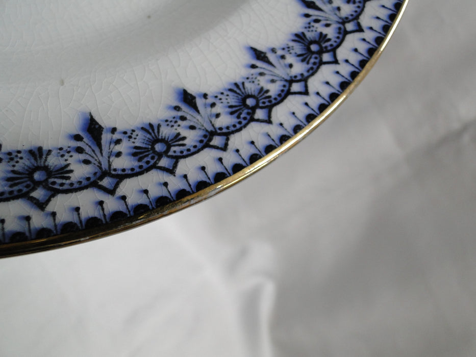 Keeling Croxton, Flow Blue, Antique: Rim Soup Bowl (s), 9 1/2", Crazing