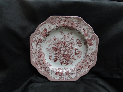 Spode Archive Collection Cranberry: Luncheon Plate, Blue Rose, 9 1/8"