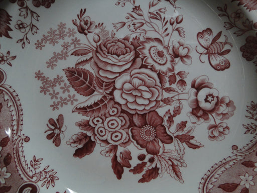 Spode Archive Collection Cranberry: Luncheon Plate, Blue Rose, 9 1/8"