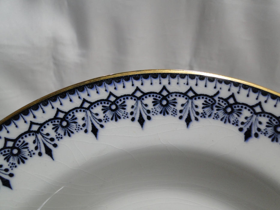 Keeling Croxton, Flow Blue, Antique: Rim Soup Bowl (s), 9 1/2", As Is