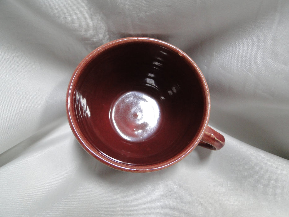 Bauer Ring Burgundy (Old): Cup & Saucer Set, 2 1/2" Tall, Round Handle