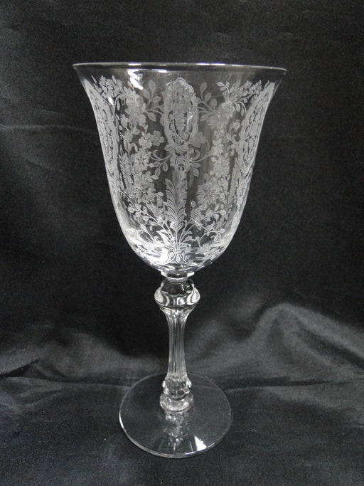 Tiffin June Night, 17392, Clear, Etched: Water or Wine Goblet (s), 7 7/8" Tall