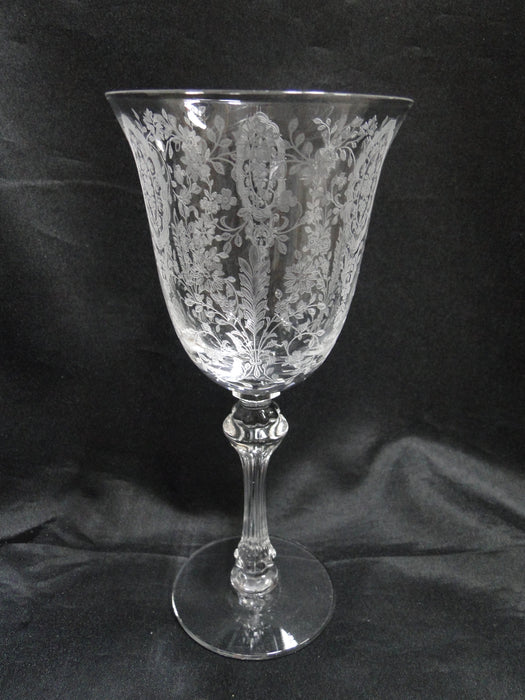 Tiffin June Night, 17392, Clear, Etched: Water or Wine Goblet (s), 7 7/8" Tall