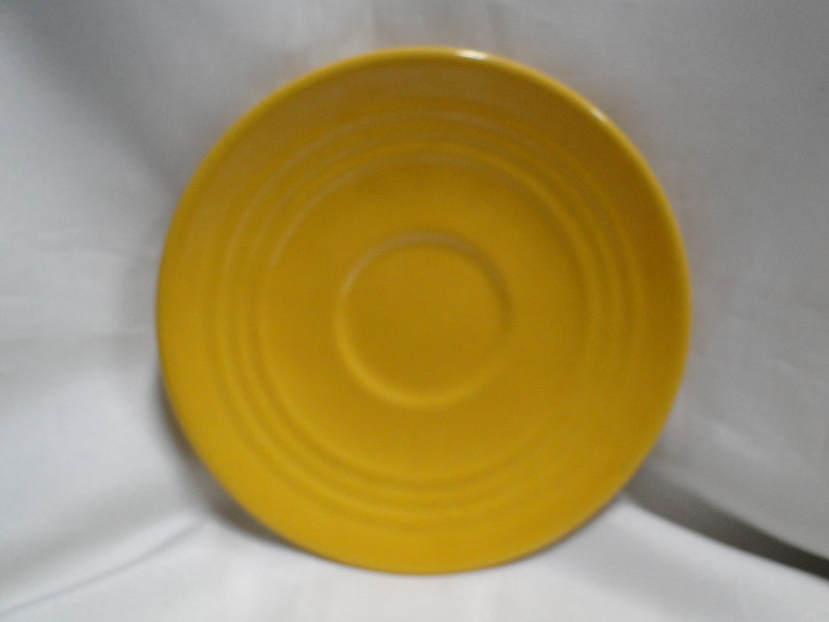 Bauer Ring Yellow (Old): Cup & Saucer Set, 2 1/2" Tall, Round Handle