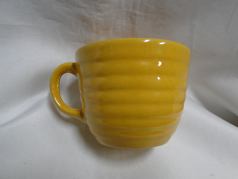 Bauer Ring Yellow (Old): Cup & Saucer Set, 2 1/2" Tall, Round Handle