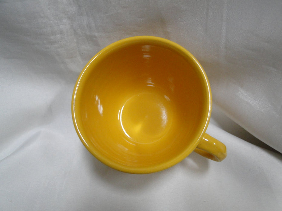 Bauer Ring Yellow (Old): Cup & Saucer Set, 2 1/2" Tall, Round Handle