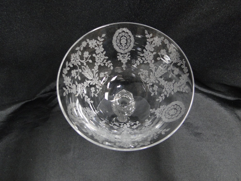 Tiffin June Night, 17392, Clear, Etched: Champagne / Sherbet (s), 6" Tall