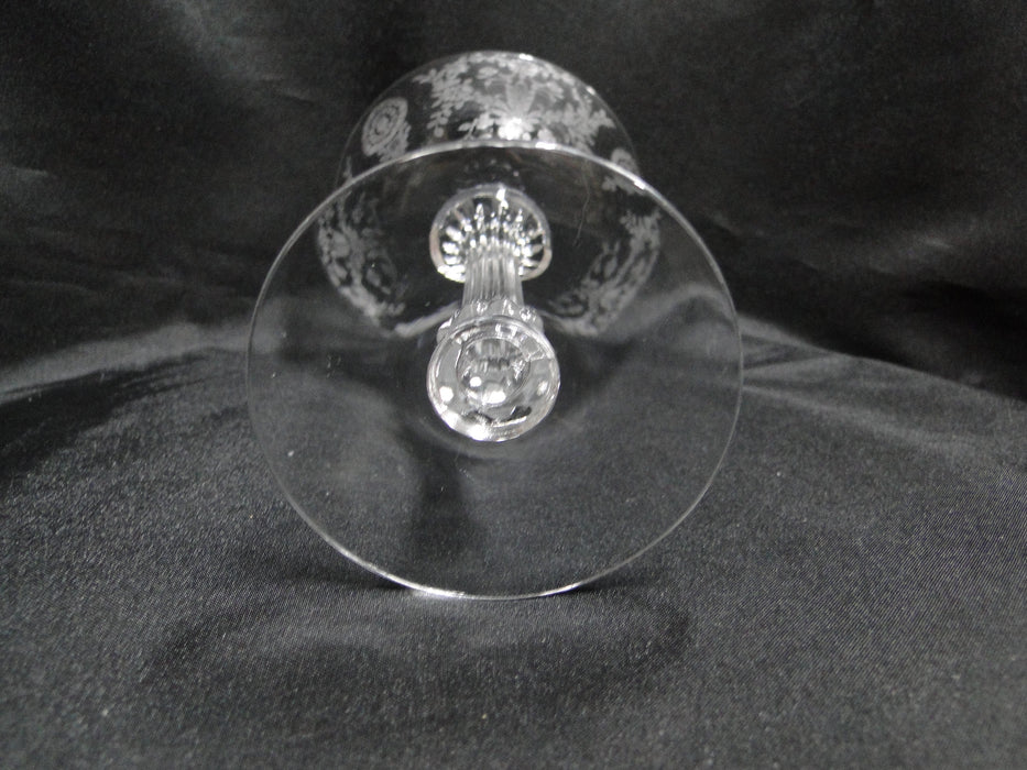 Tiffin June Night, 17392, Clear, Etched: Champagne / Sherbet (s), 6" Tall