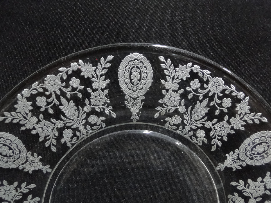 Tiffin June Night, Clear, Etched: Luncheon Plate (s), 8 1/8"