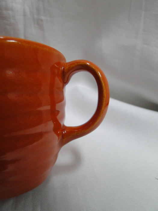 Bauer Ring Orange (Old): Cup & Saucer Set, 2 1/2" Tall, Round Handle