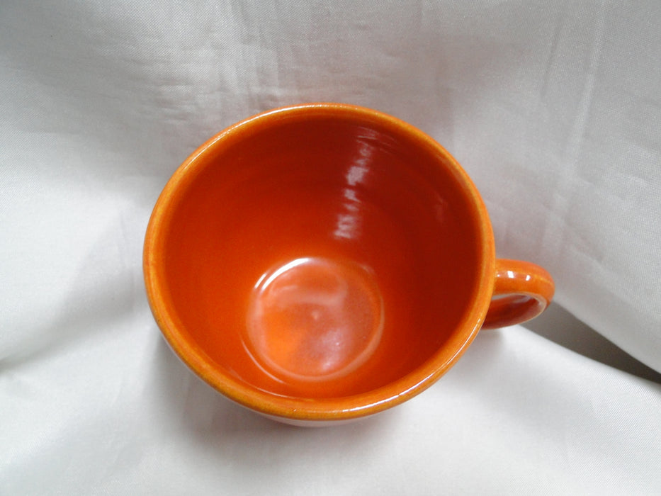 Bauer Ring Orange (Old): Cup & Saucer Set, 2 1/2" Tall, Round Handle
