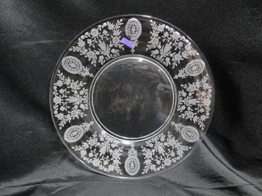 Tiffin June Night, Clear, Etched: Luncheon Plate (s), 8 1/8", As Is