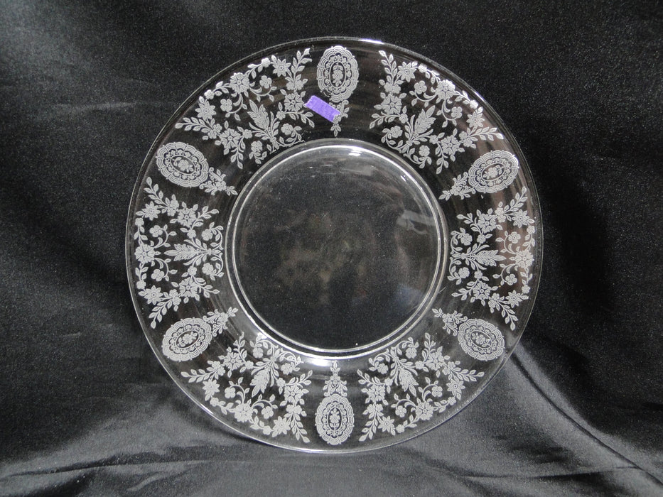 Tiffin June Night, Clear, Etched: Luncheon Plate (s), 8 1/8", As Is