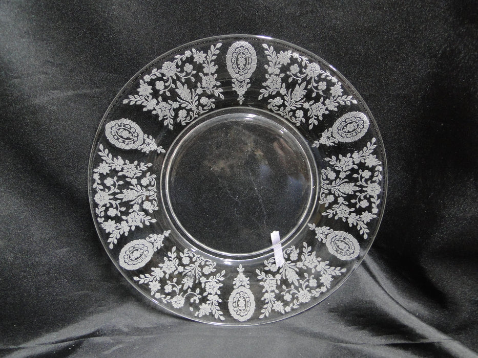Tiffin June Night, Clear, Etched: Luncheon Plate (s), 8 1/8", As Is