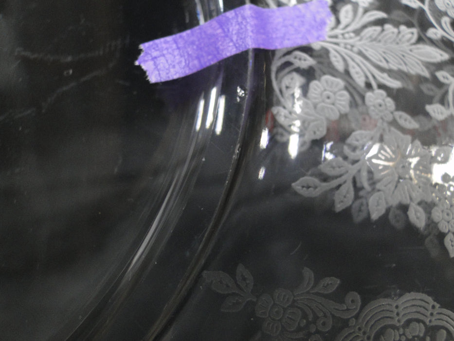 Tiffin June Night, Clear, Etched: Luncheon Plate (s), 8 1/8", As Is