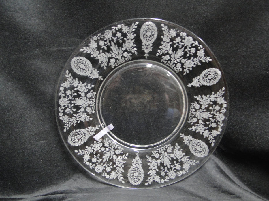 Tiffin June Night, Clear, Etched: Luncheon Plate (s), 8 1/8", As Is