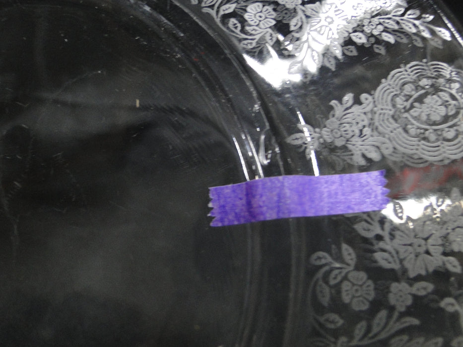 Tiffin June Night, Clear, Etched: Luncheon Plate (s), 8 1/8", As Is