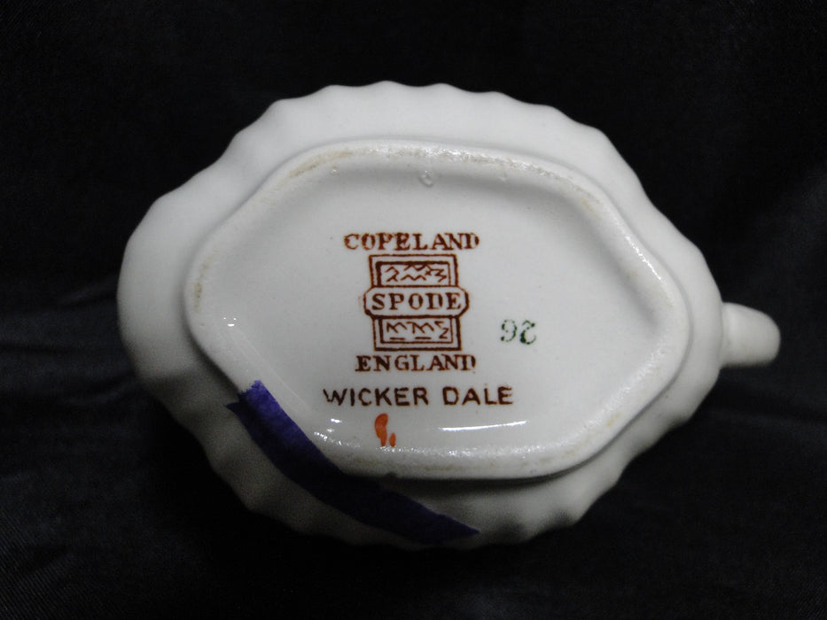Spode Wicker Dale, Floral on Chelsea Wicker: Mini Creamer, As Is, 2 5/8" Tall