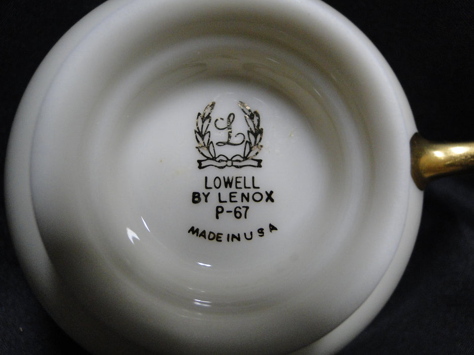 Lenox Lowell P67, Gold Encrusted Band: Cup & Saucer Set, 2 1/8" Tall