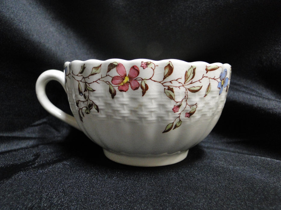 Spode Wicker Dale, Floral on Chelsea Wicker: 2" Cup Only, No Saucer, Crazing