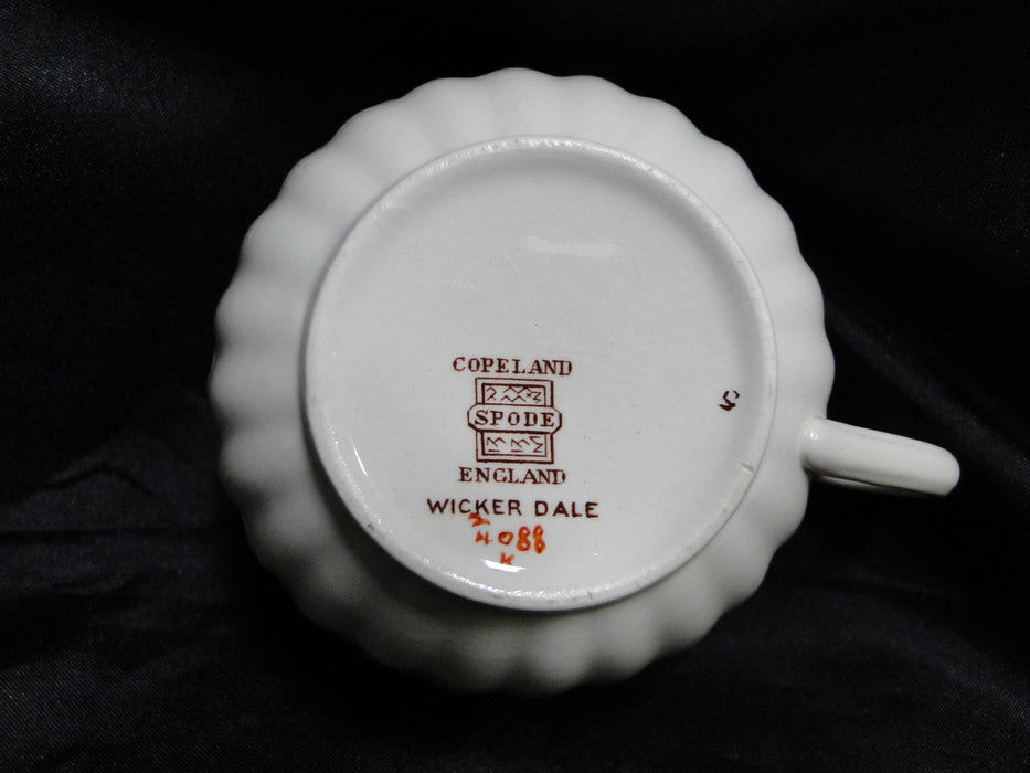 Spode Wicker Dale, Floral on Chelsea Wicker: 2" Cup Only, No Saucer, Crazing