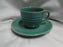 Bauer Ring Jade (Green)(Old): Cup & Saucer Set, 2 1/2" Tall, Round Handle