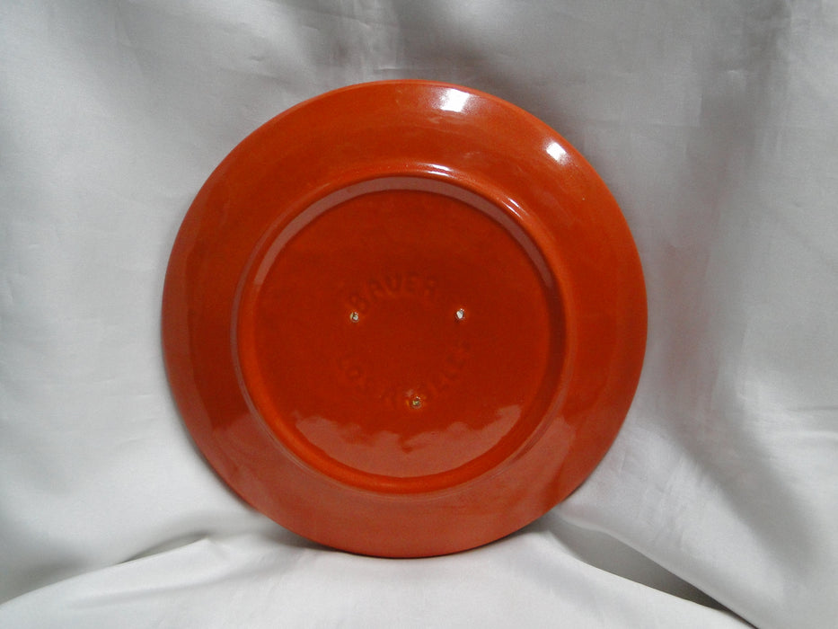 Bauer Ring Orange (Old): Luncheon Plate, 9 3/8", Utensil Marks