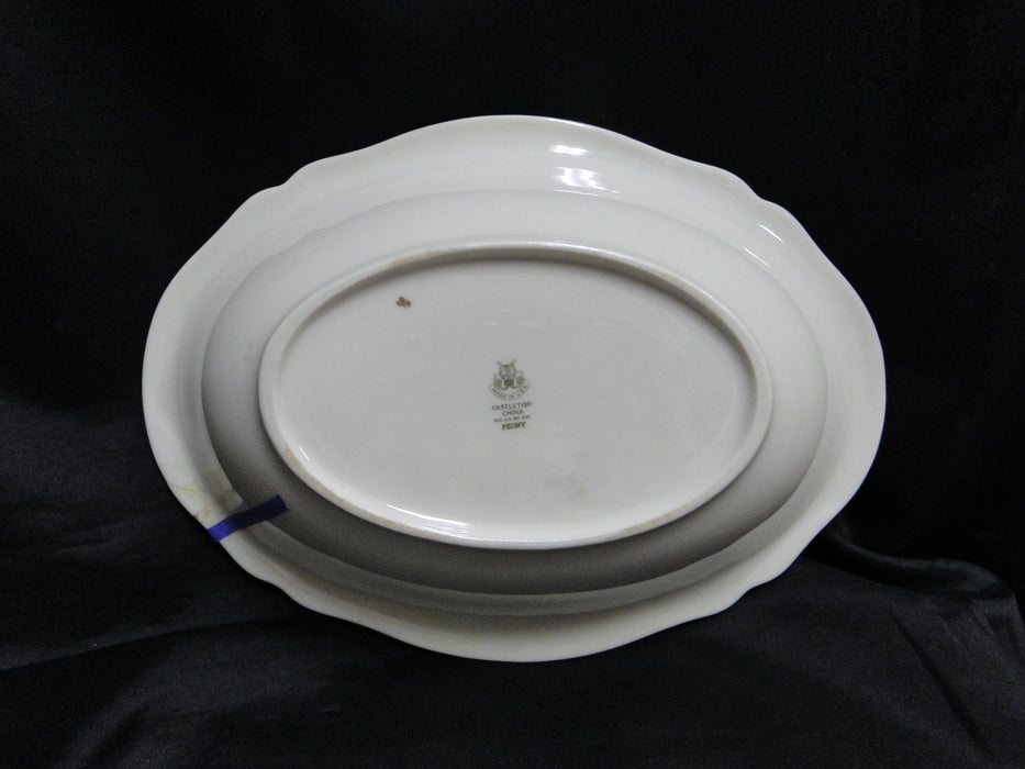 Castleton Peony, Pink Flowers: Oval Serving Bowl, 11 1/8", As Is