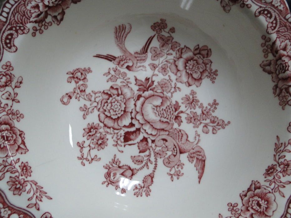 Crown Ducal Bristol Pink, Flowers & Birds: Cereal Bowl, 6 3/4", As Is